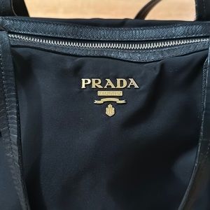 Prada black nylon tote bag